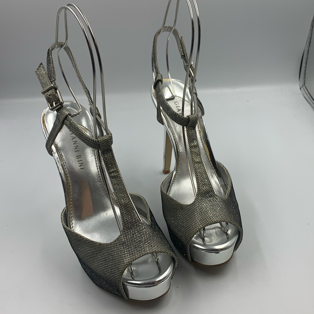 High heel platform sandals.